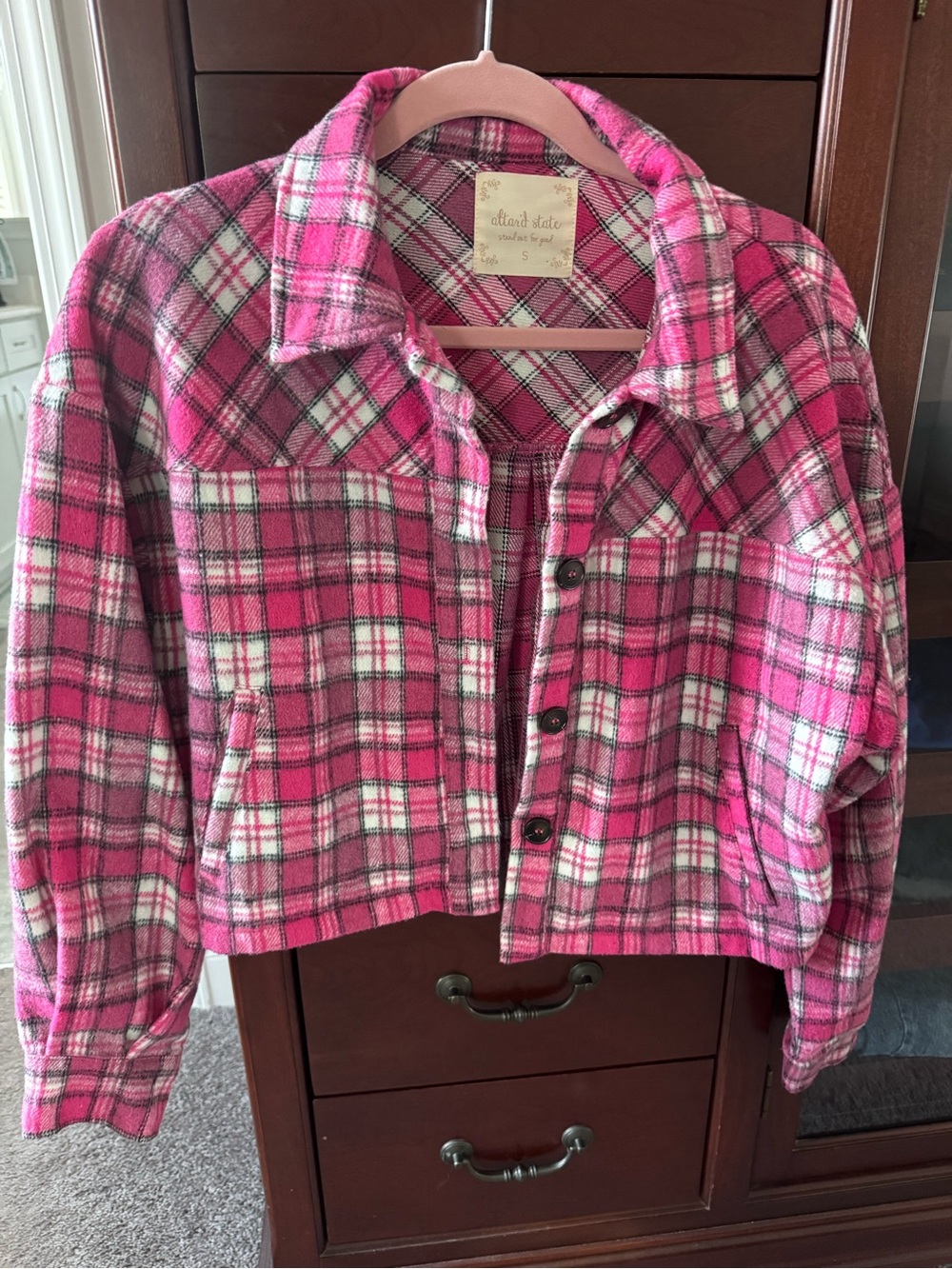 Womens Plaid Cropped Jacket